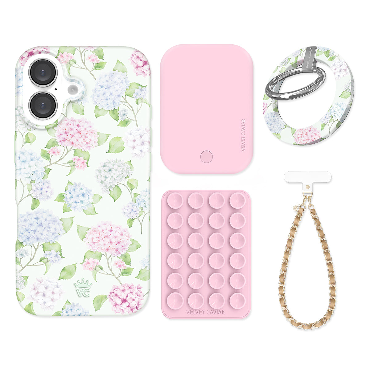 Hydrangea Floral iPhone Bundle Set - Grip