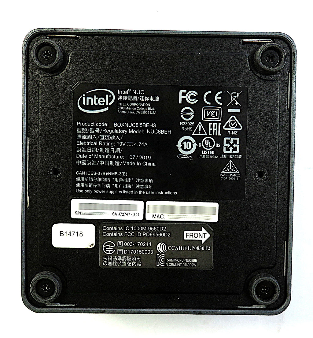 Intel NUC8i5BEH PC: 8th Gen i5 CPU, 8GB RAM, 256GB SSD