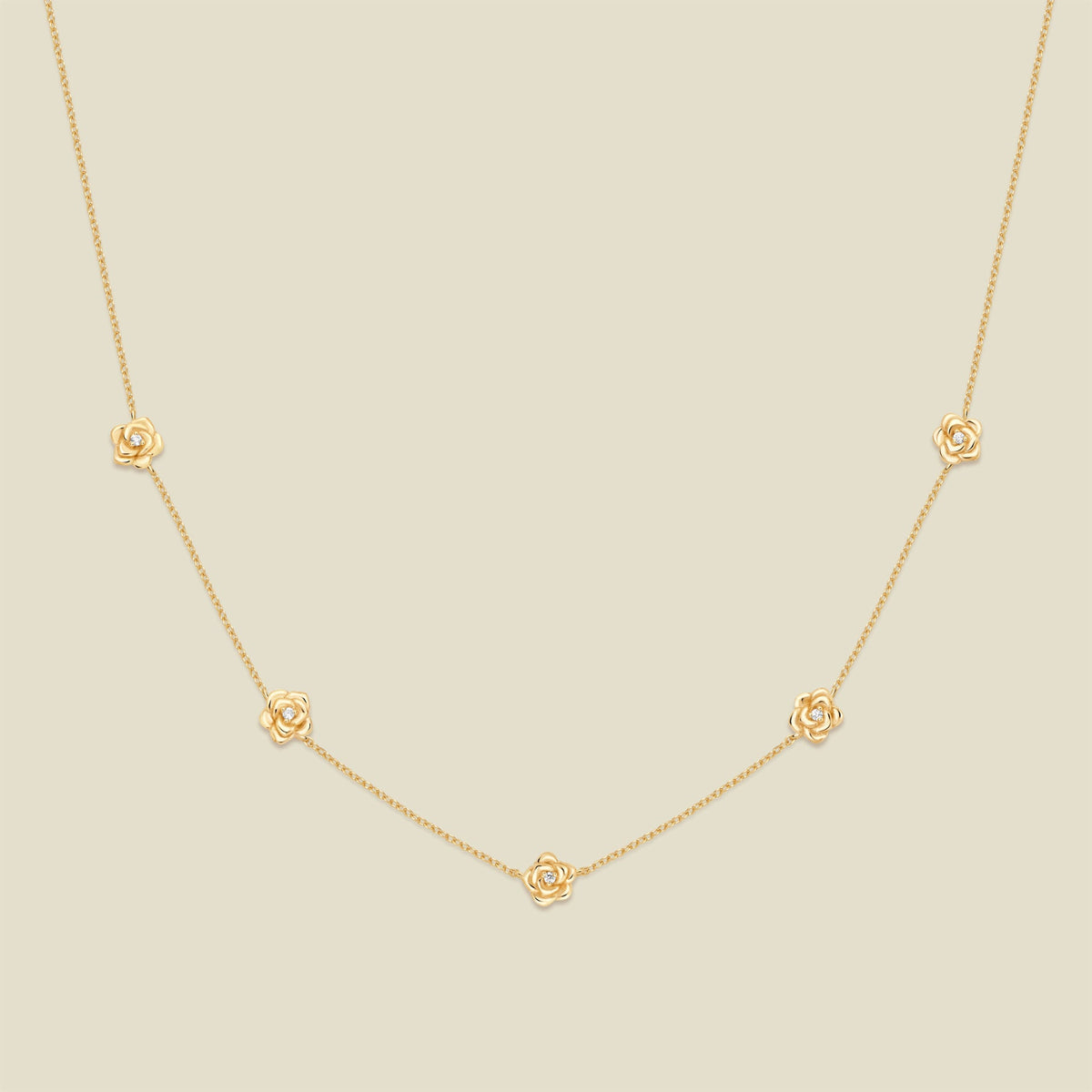 June CZ Birth Flower Station Necklace