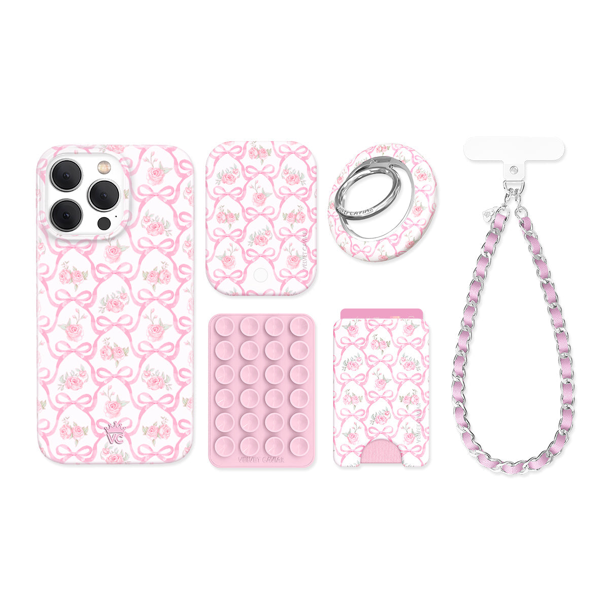 Lovely Pink Bows iPhone Bundle Set