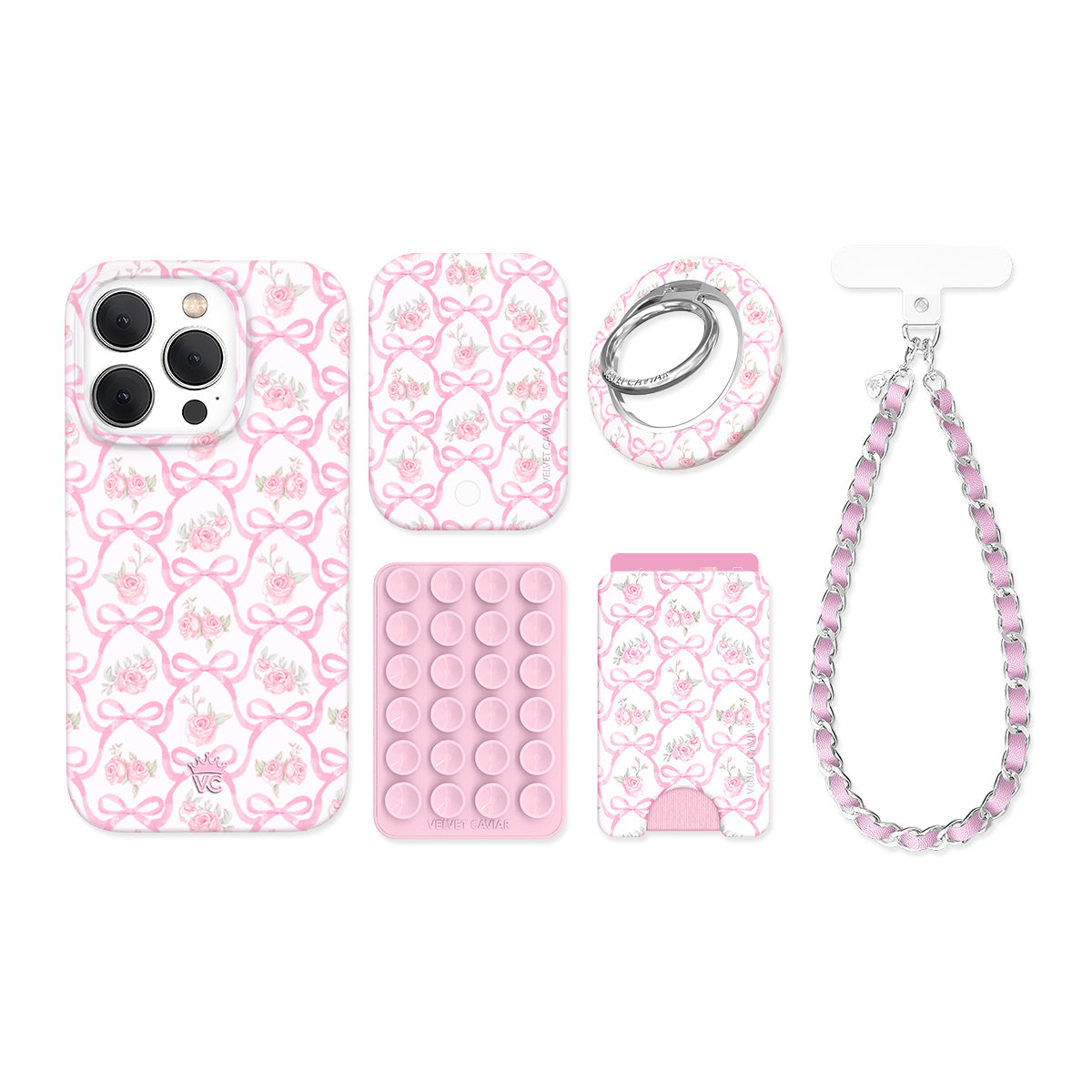 Lovely Pink Bows iPhone Bundle Set