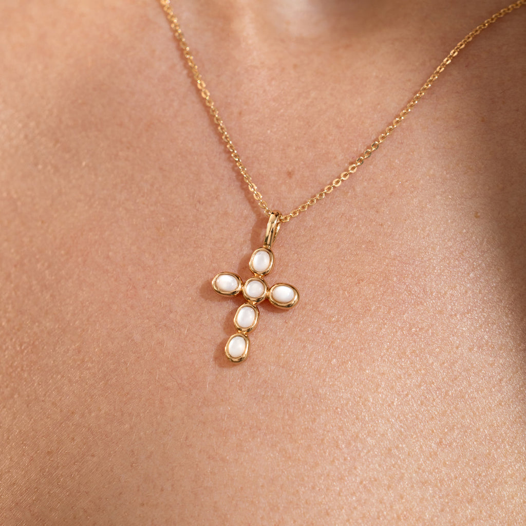 Mother of Pearl Cross Charm - Image 2