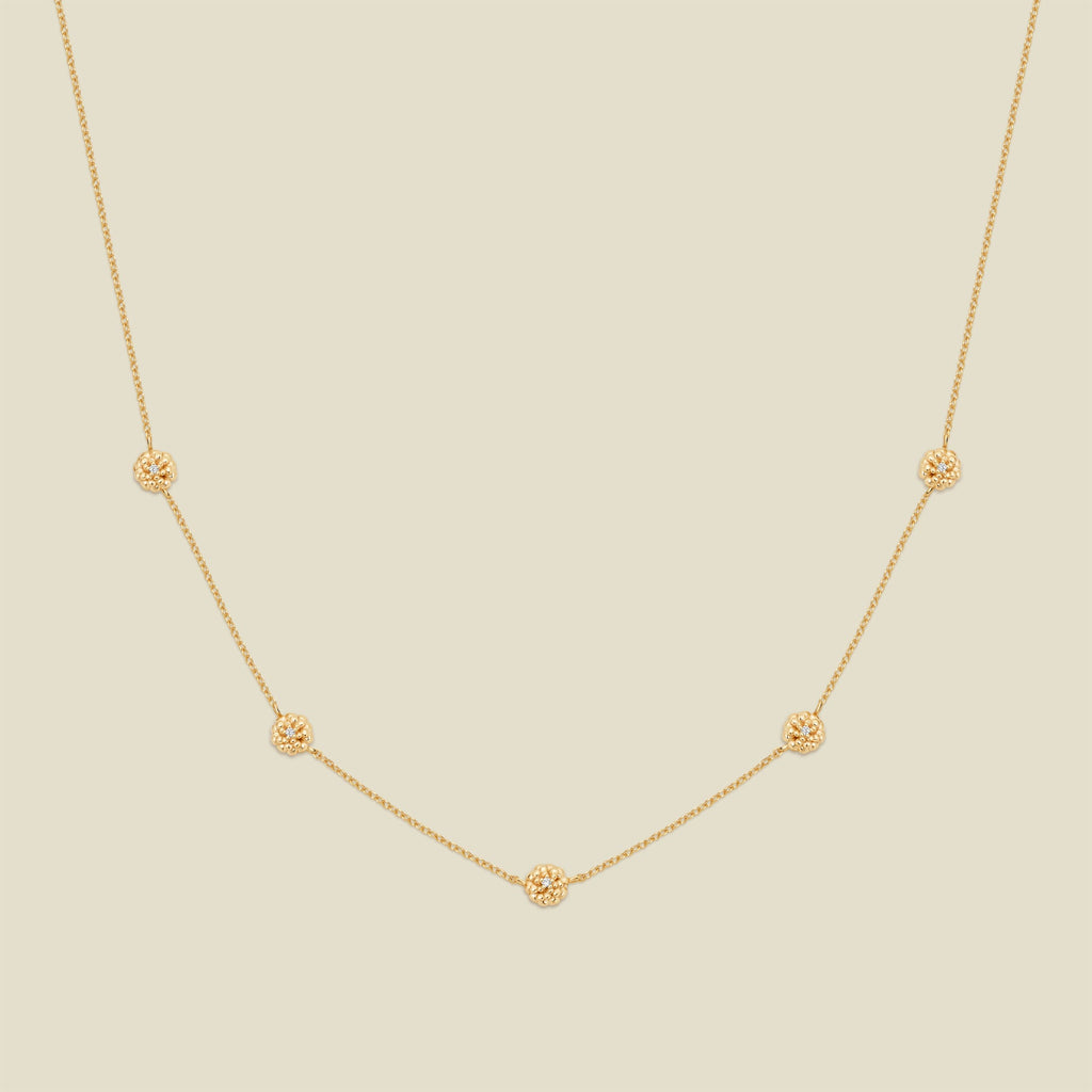 October CZ Birth Flower Station Necklace