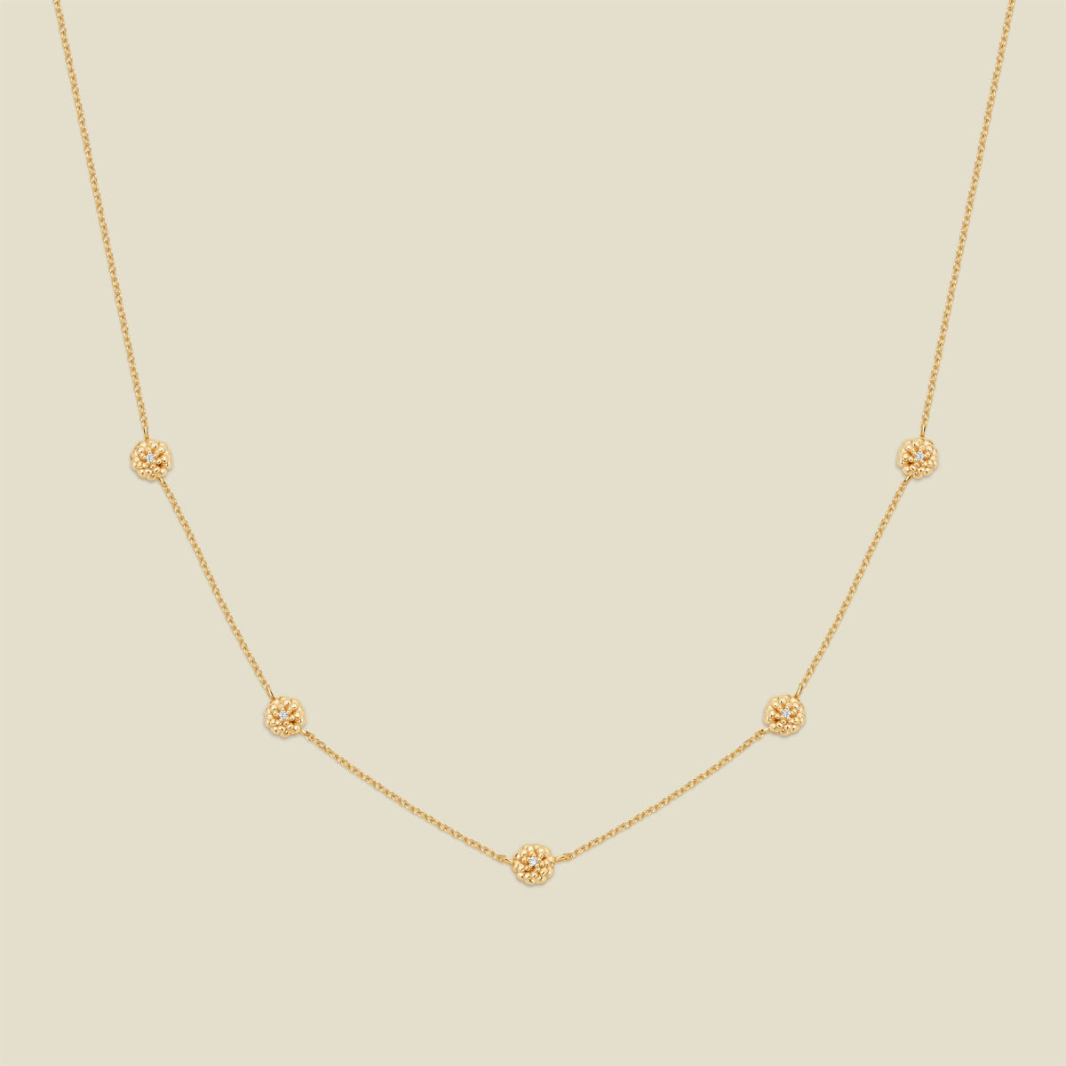 October CZ Birth Flower Station Necklace