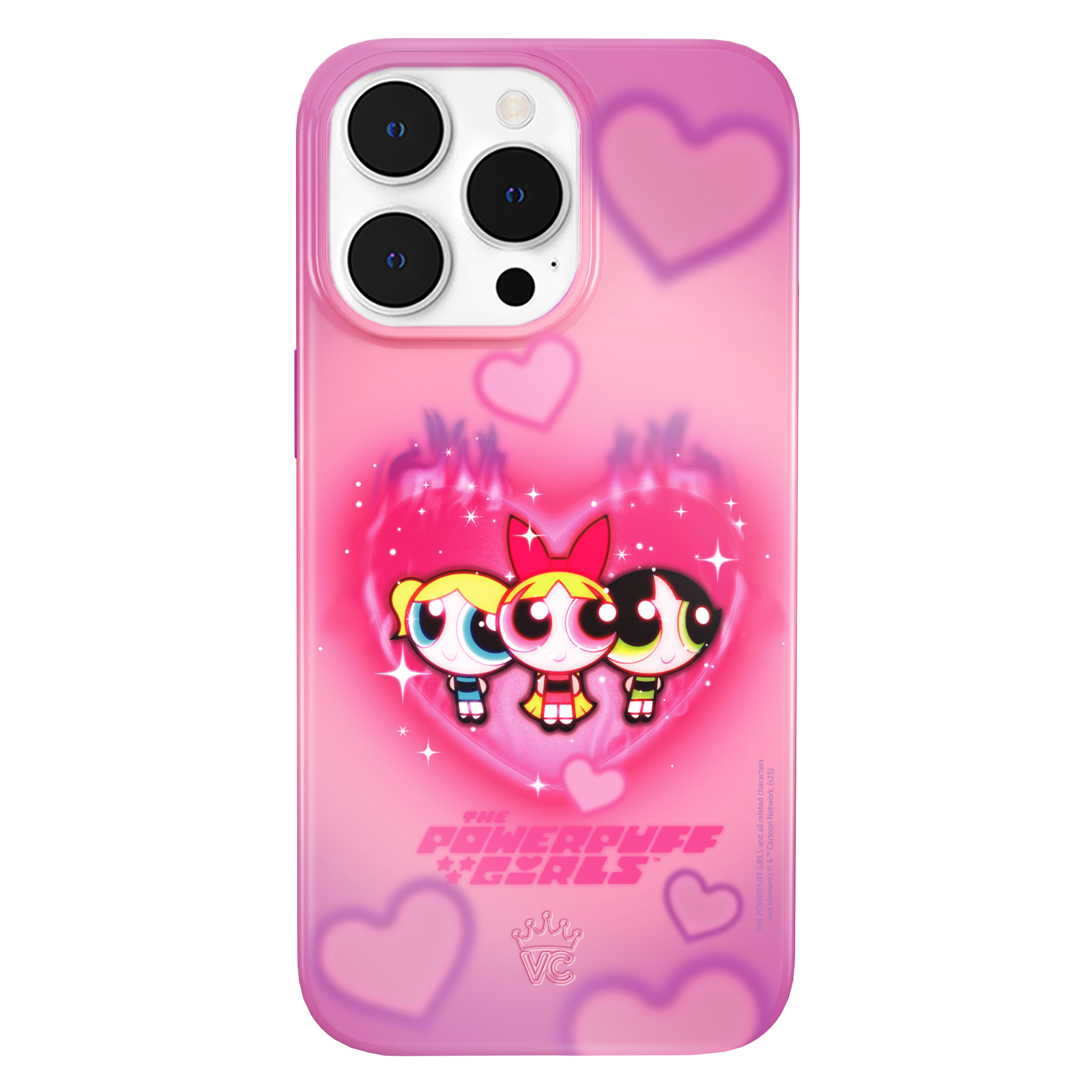 The Powerpuff Girls Airbrush Hearts iPhone Case