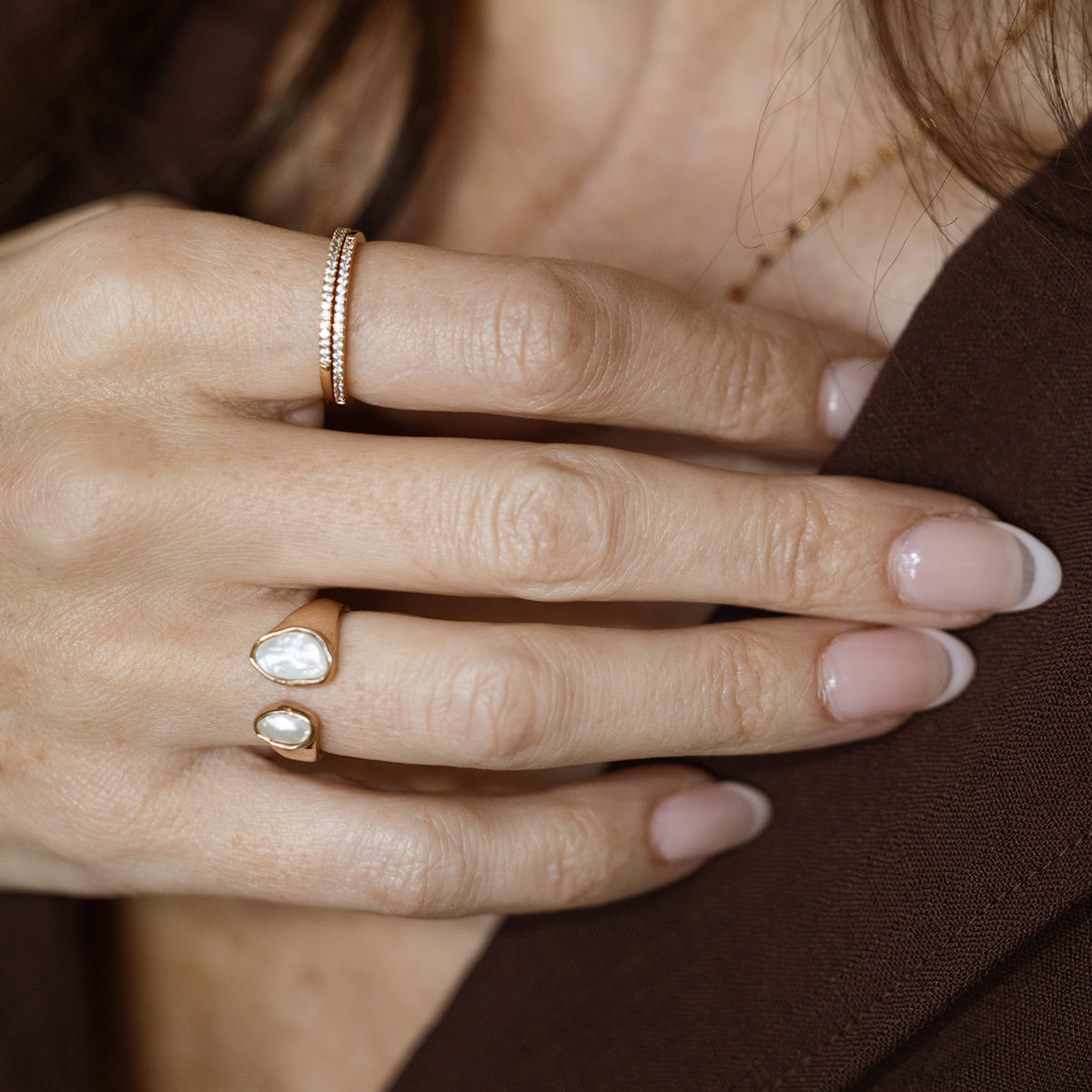 Baroque Pearl Statement Ring - Image 2