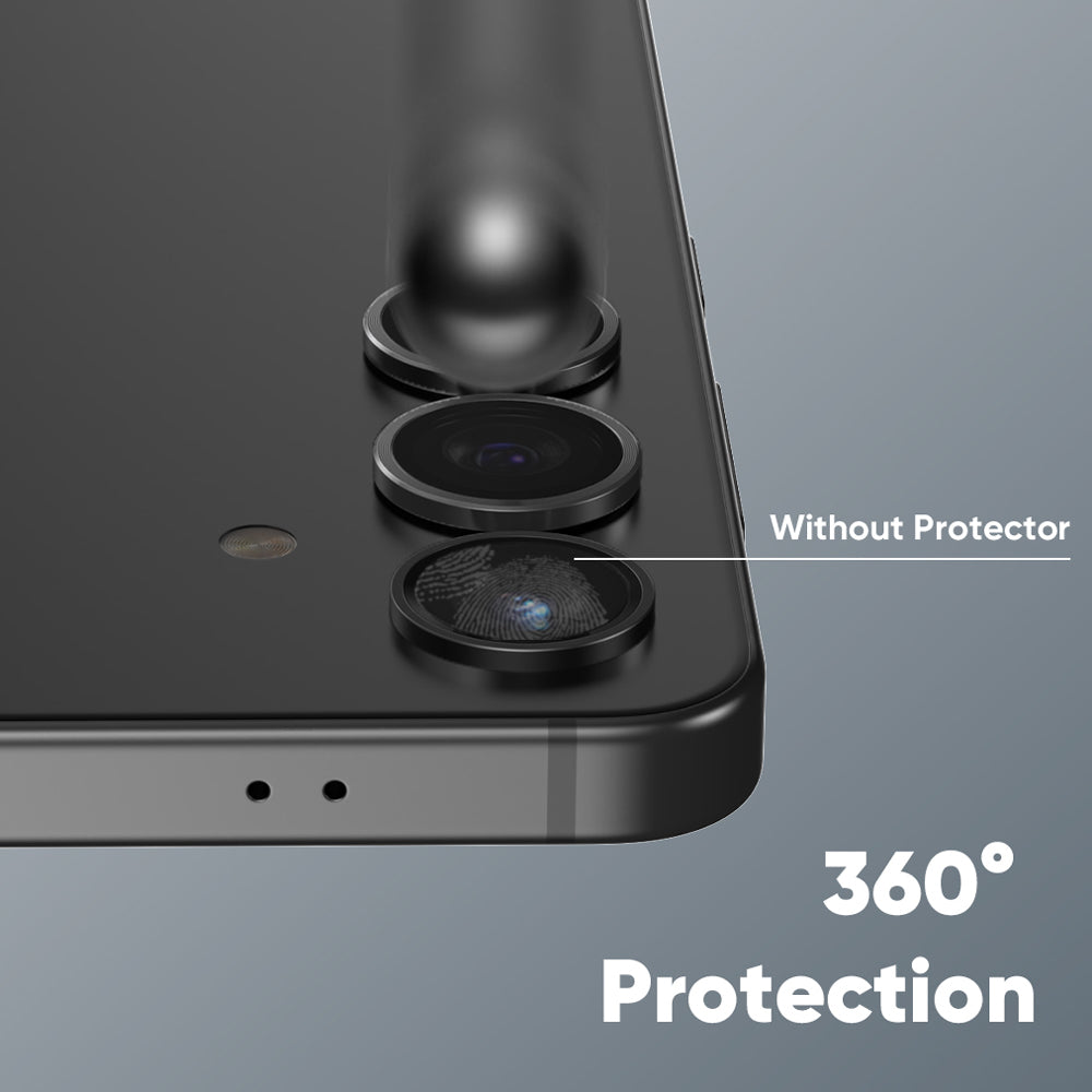 FLOLAB NanoArmour for Samsung Galaxy S25 Camera Lens Protector, Tempered Glass, Aluminum Camera Ring, Anti Reflective TruColors Crystal Clear - 2 Color Options