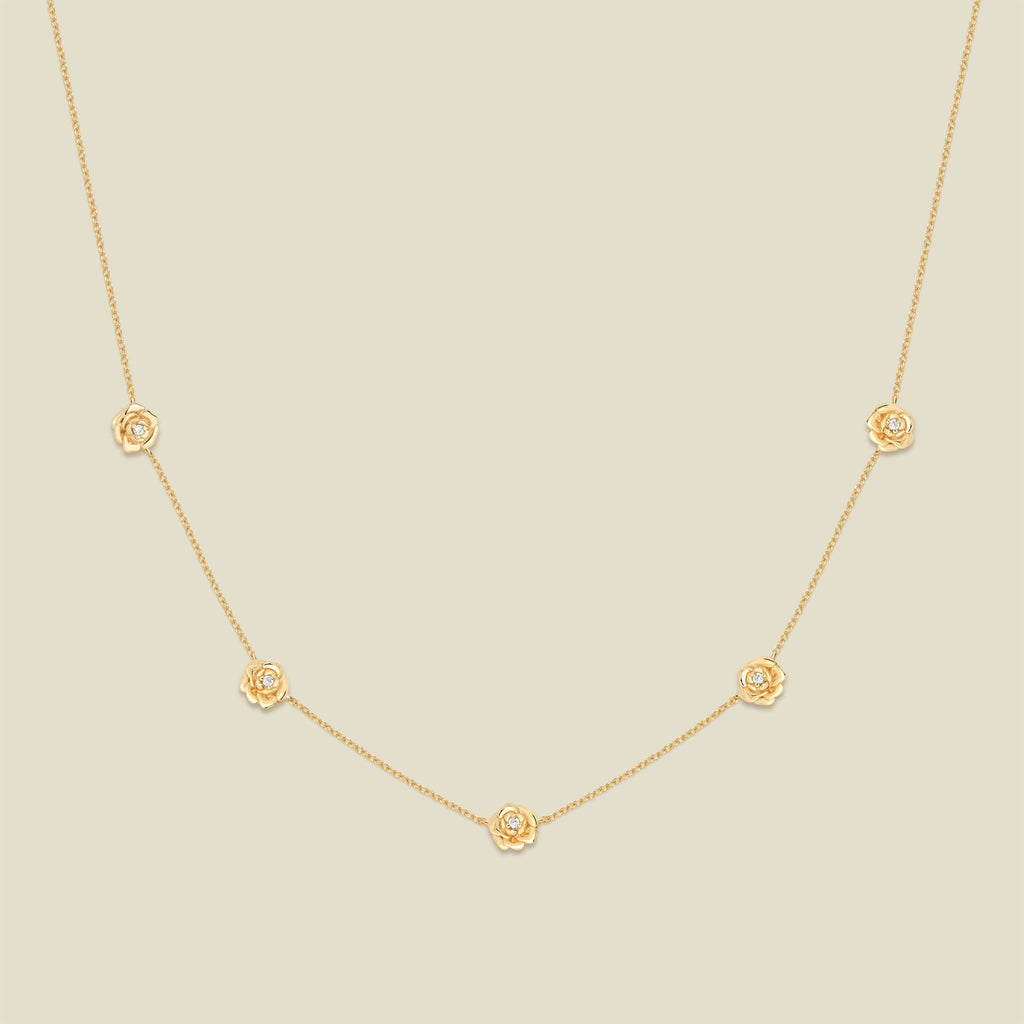September CZ Birth Flower Station Necklace