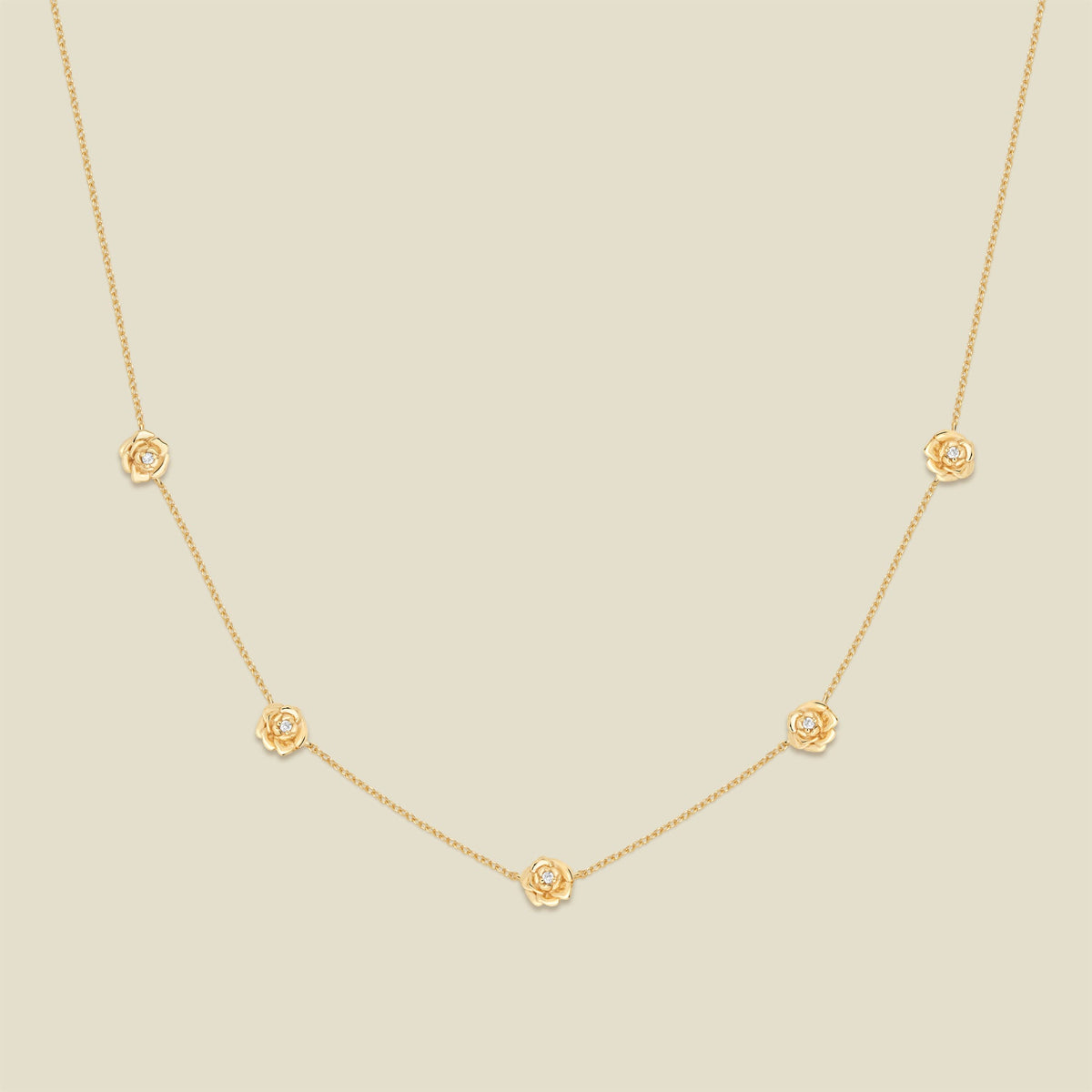 September CZ Birth Flower Station Necklace