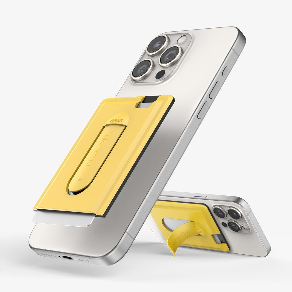 FLOLAB SnapGrip Magnetic Silicone Wallet Stand for iPhone Magsafe, Compatible with Android Phone - 10 Vibrant Colors