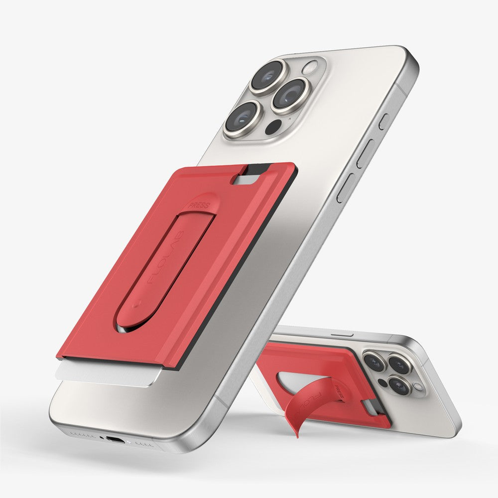Gift - FLOLAB SnapGrip Magnetic Silicone Wallet Stand for iPhone Magsafe, Compatible with Android Phone