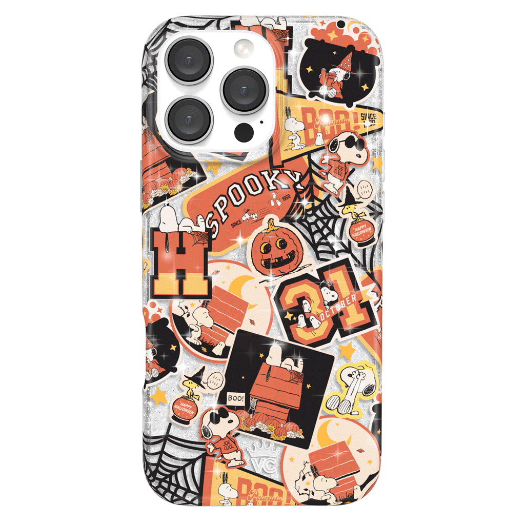 Snoopy Halloween Varsity Glitter iPhone Case