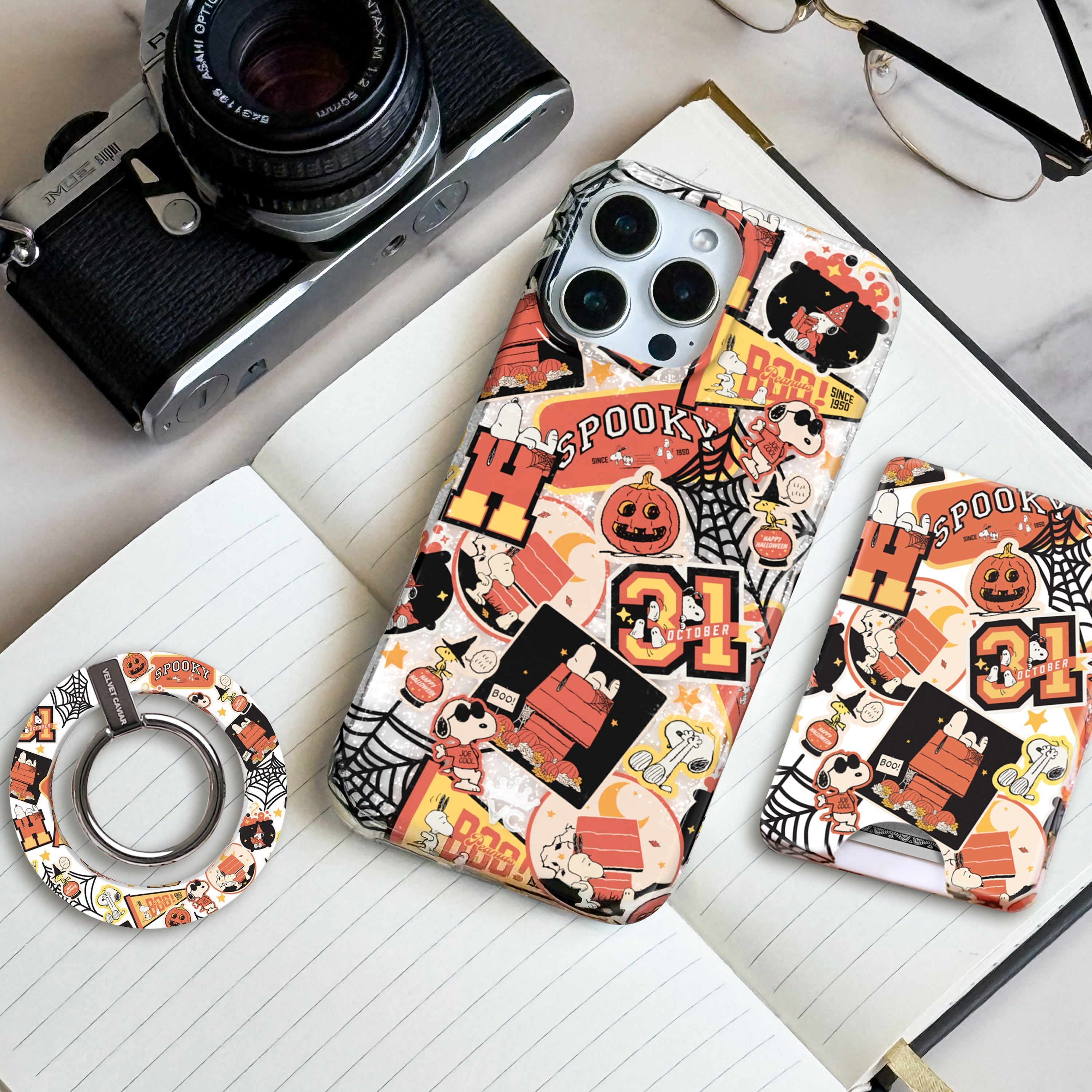 Snoopy Halloween Varsity MagSafe Grip Ring