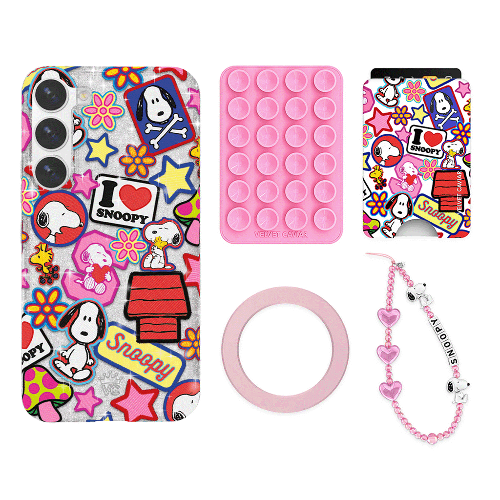 Snoopy Patchwork Glitter Galaxy Bundle Set - Wallet