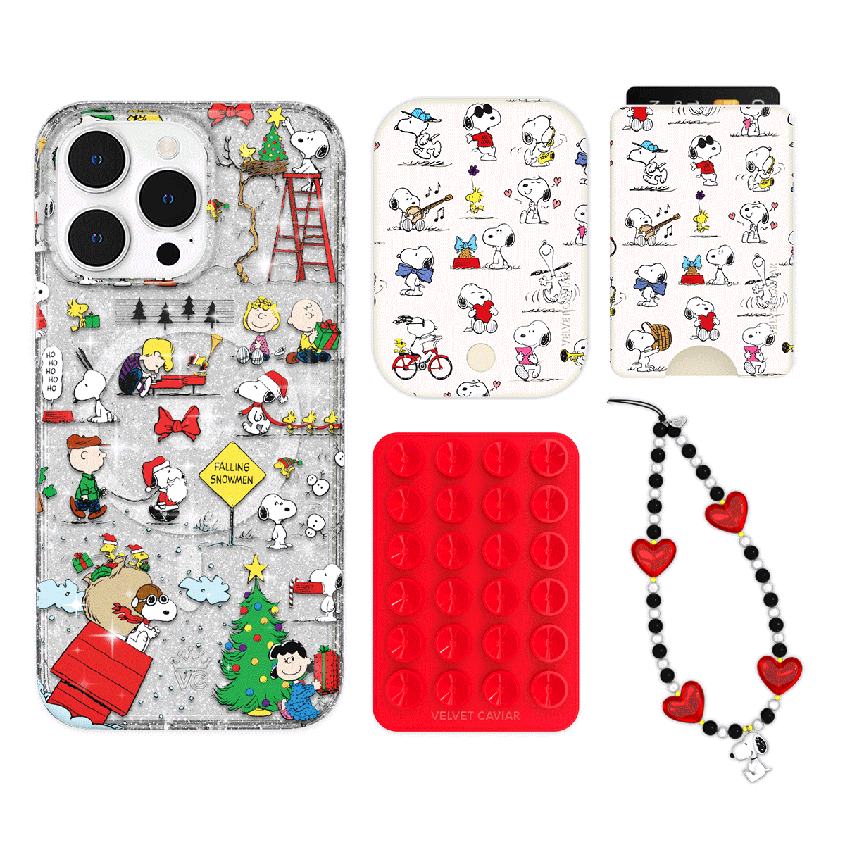 Snoopy Christmas Glitter iPhone Bundle Set - Wallet