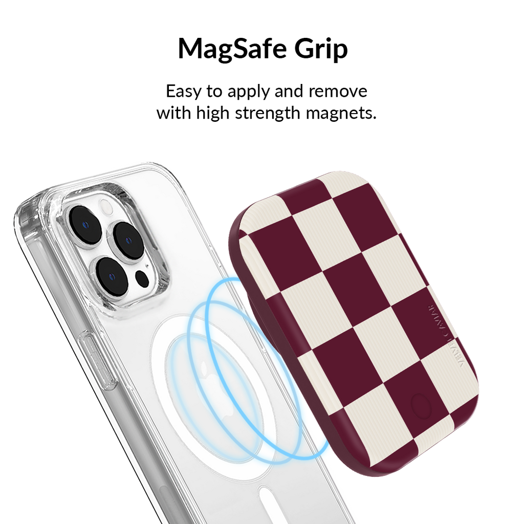 Burgundy Vibe Checker MagSafe Battery Power Pack