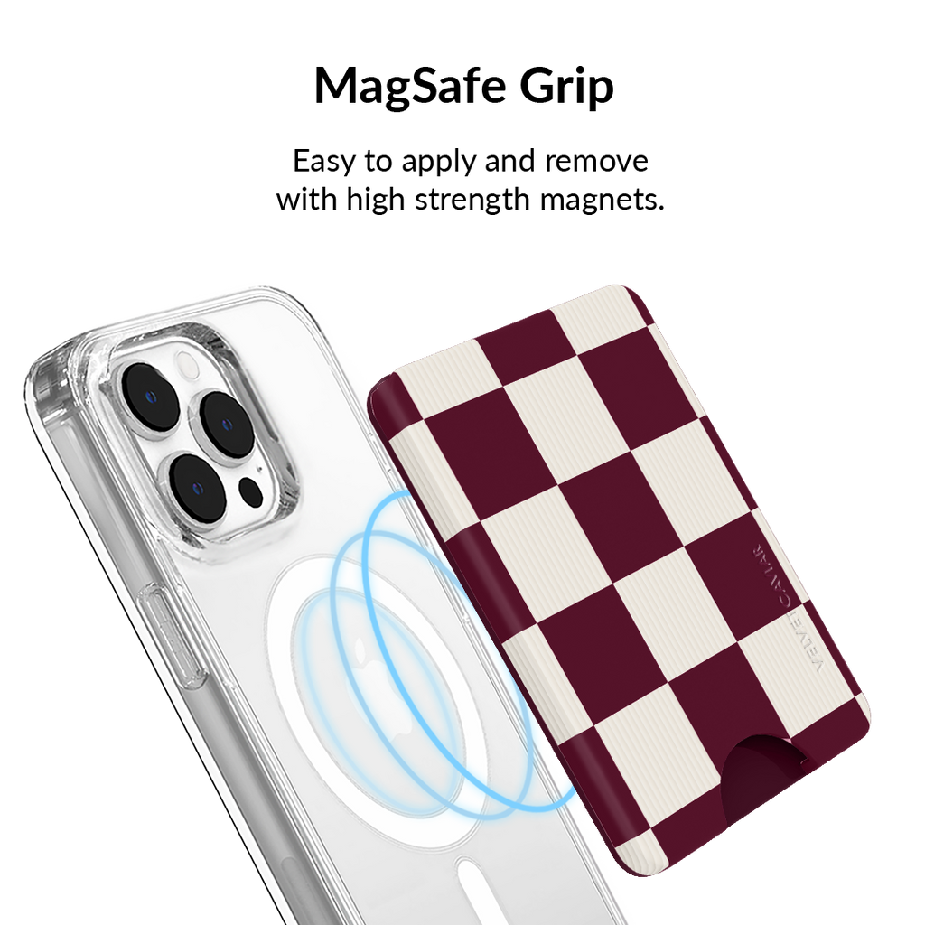 Burgundy Vibe Checker MagSafe Wallet