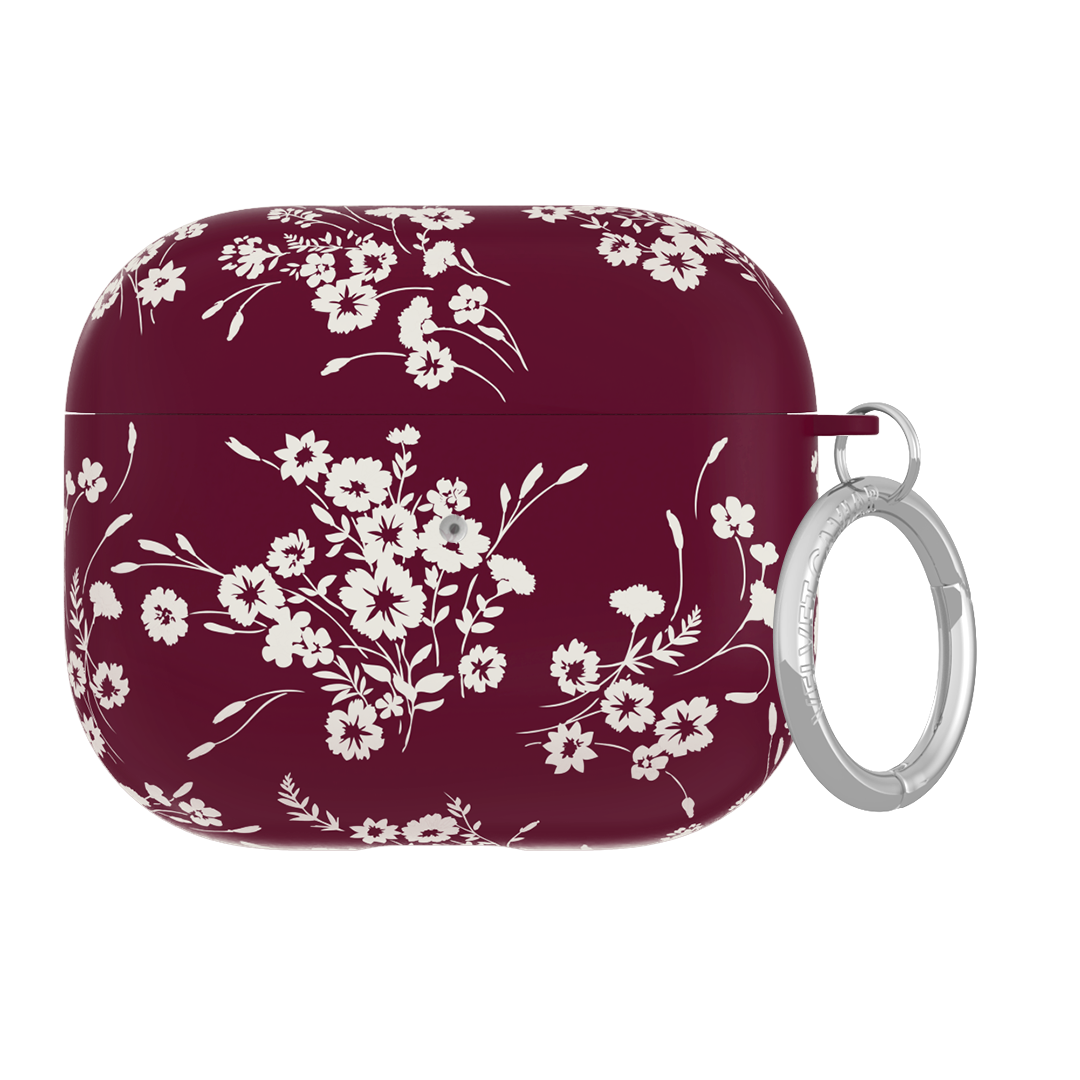 French Burgundy Floral AirPod Case