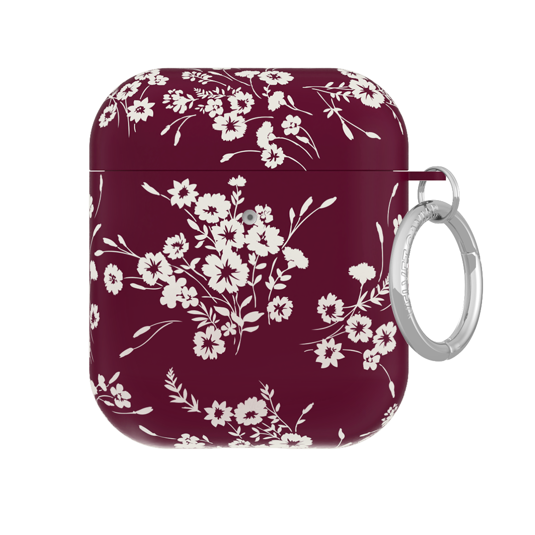 French Burgundy Floral AirPod Case