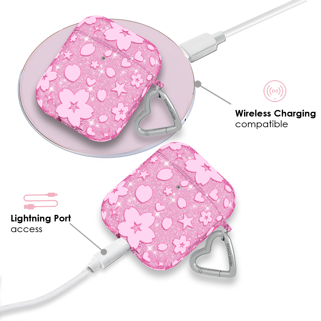 Cherry Blossom Glitter AirPod Case