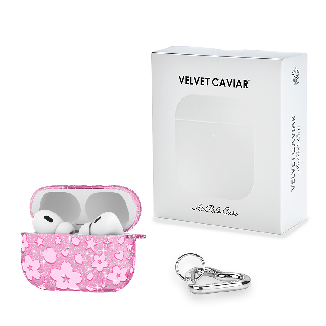 Cherry Blossom Glitter AirPod Case