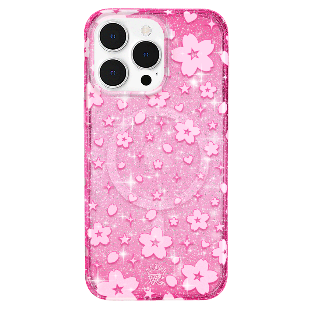 Cherry Blossom Glitter iPhone Case