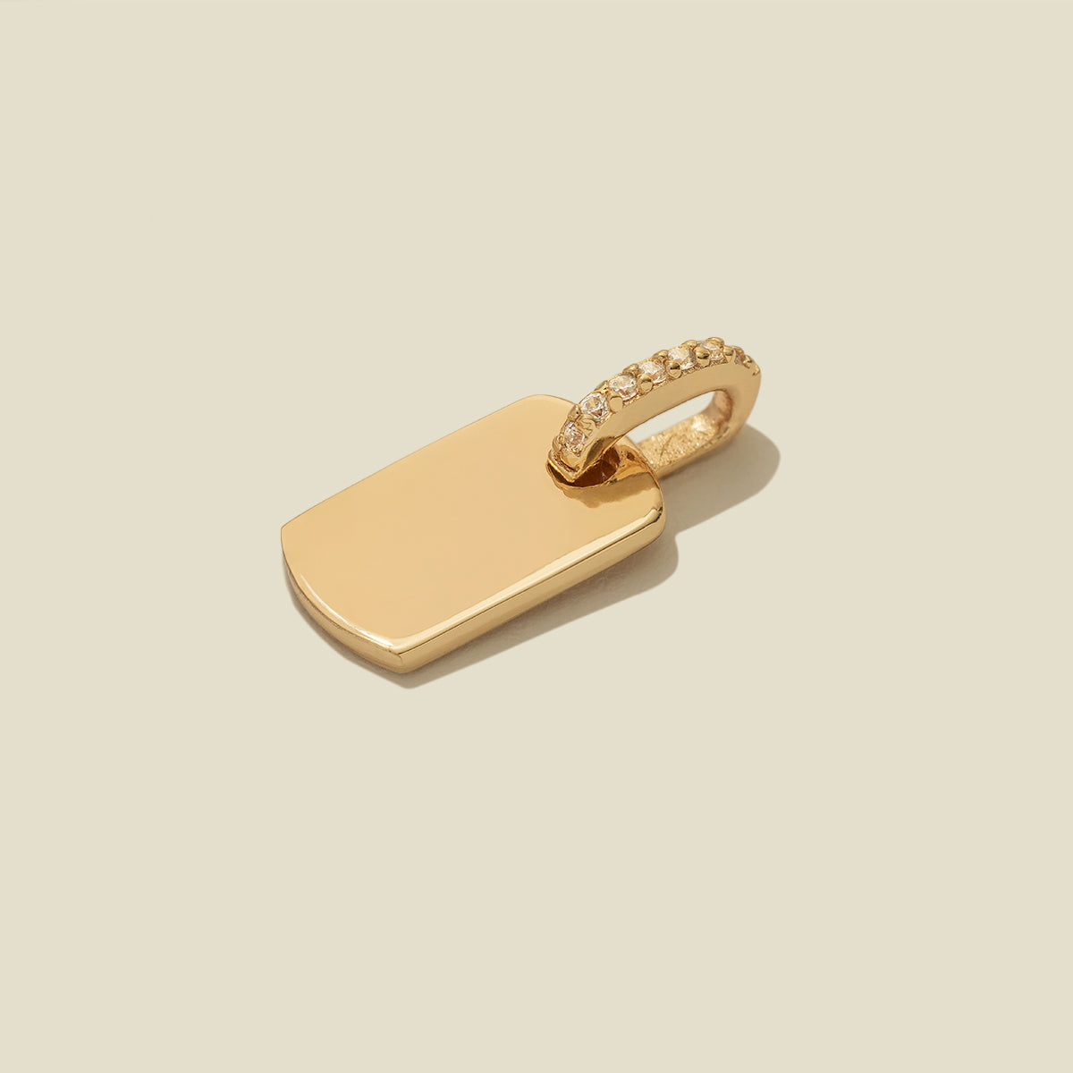 CZ Dog Tag Charm | Final Sale - Image 3
