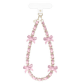 Pink Bow Leather Chain Phone Charm