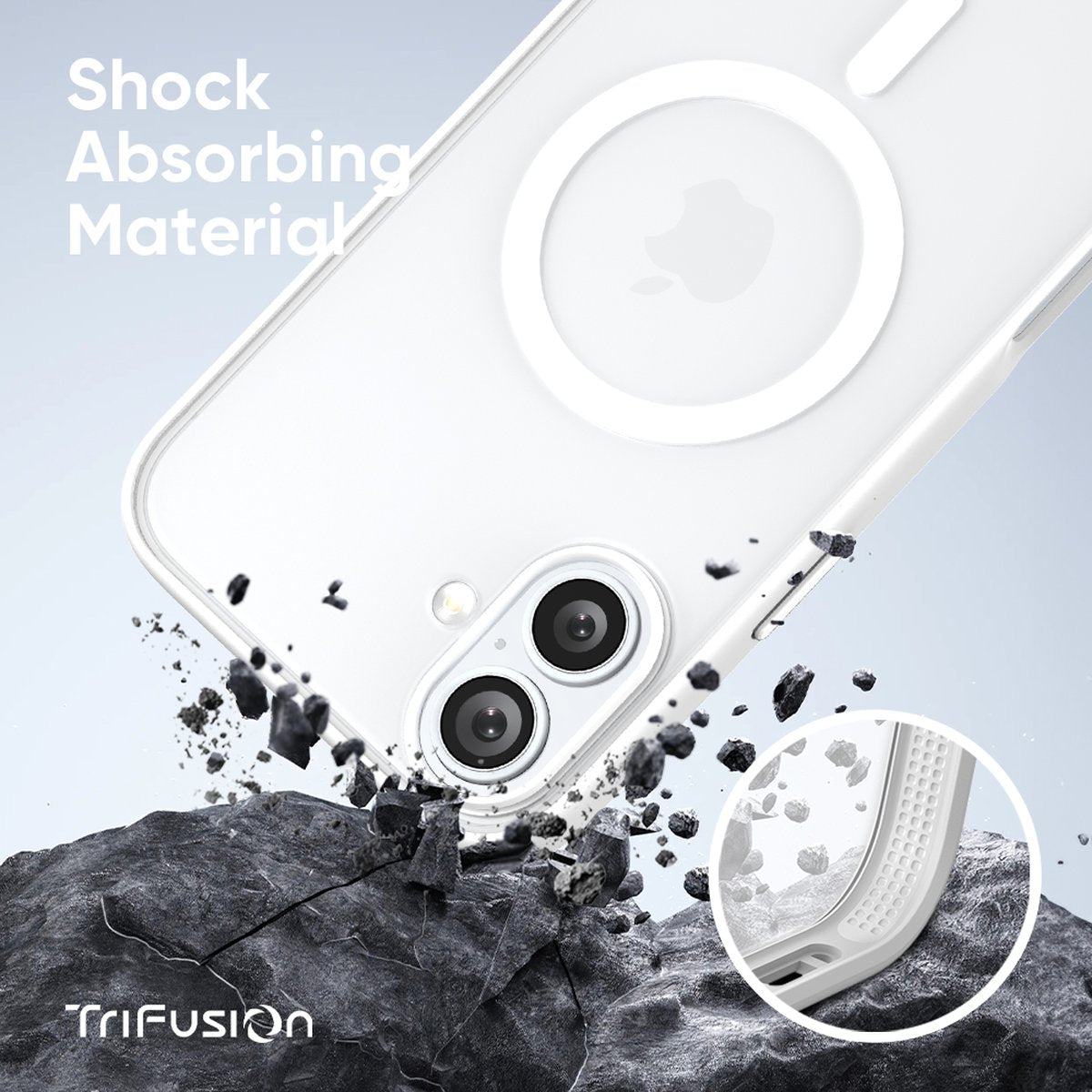 FLOLAB Surtect Tri-Fusion MagSafe Compatible Case – iPhone 16 Series (White Frost)