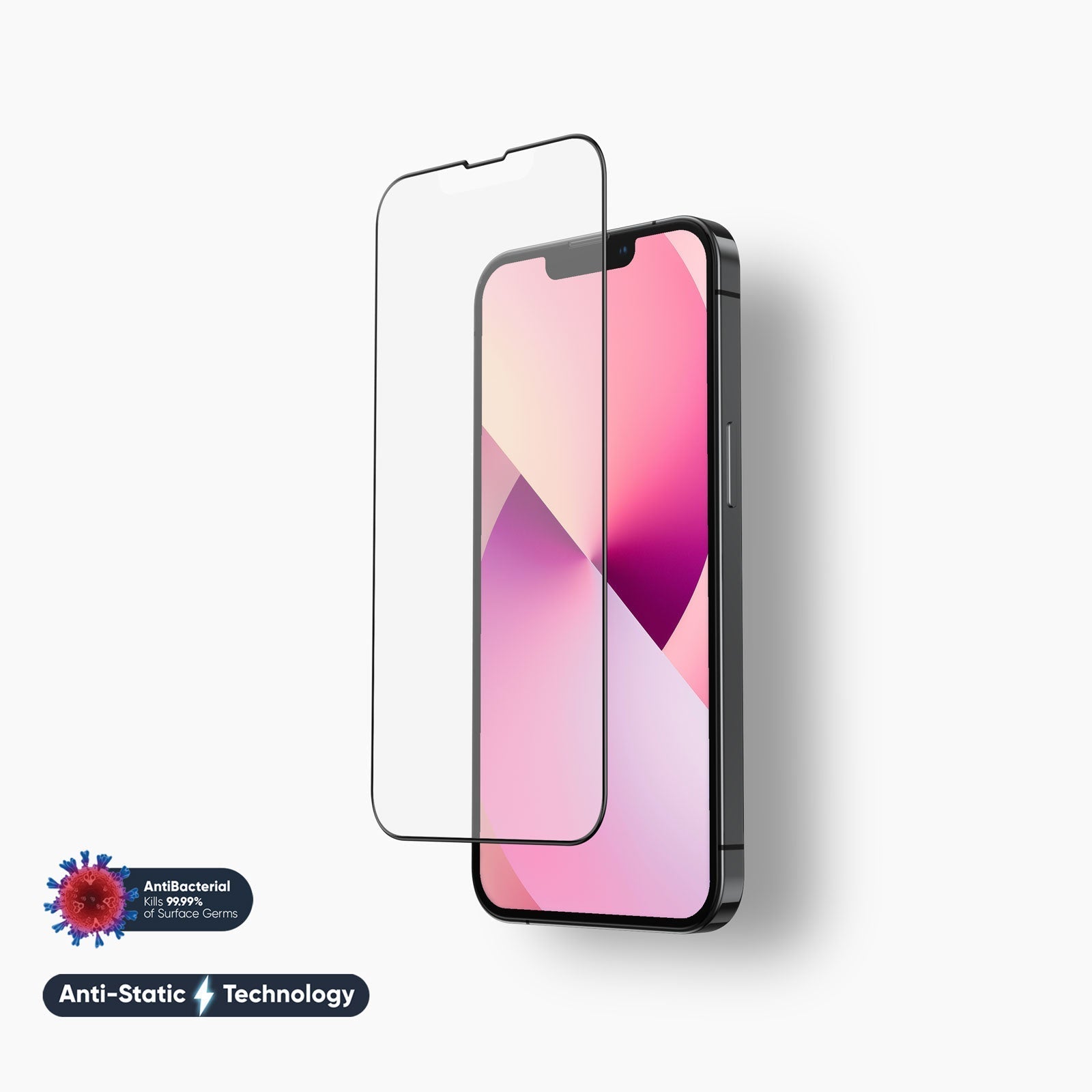 FLOLAB NanoAmour for iPhone 13 Anti Glare Screen Protector Anti-Dust Edge-to-Edge