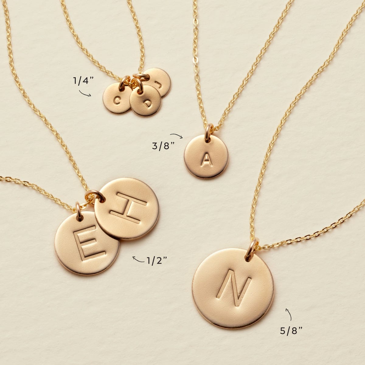 Initial Disc Necklace | 5/8" Disc - Image 3