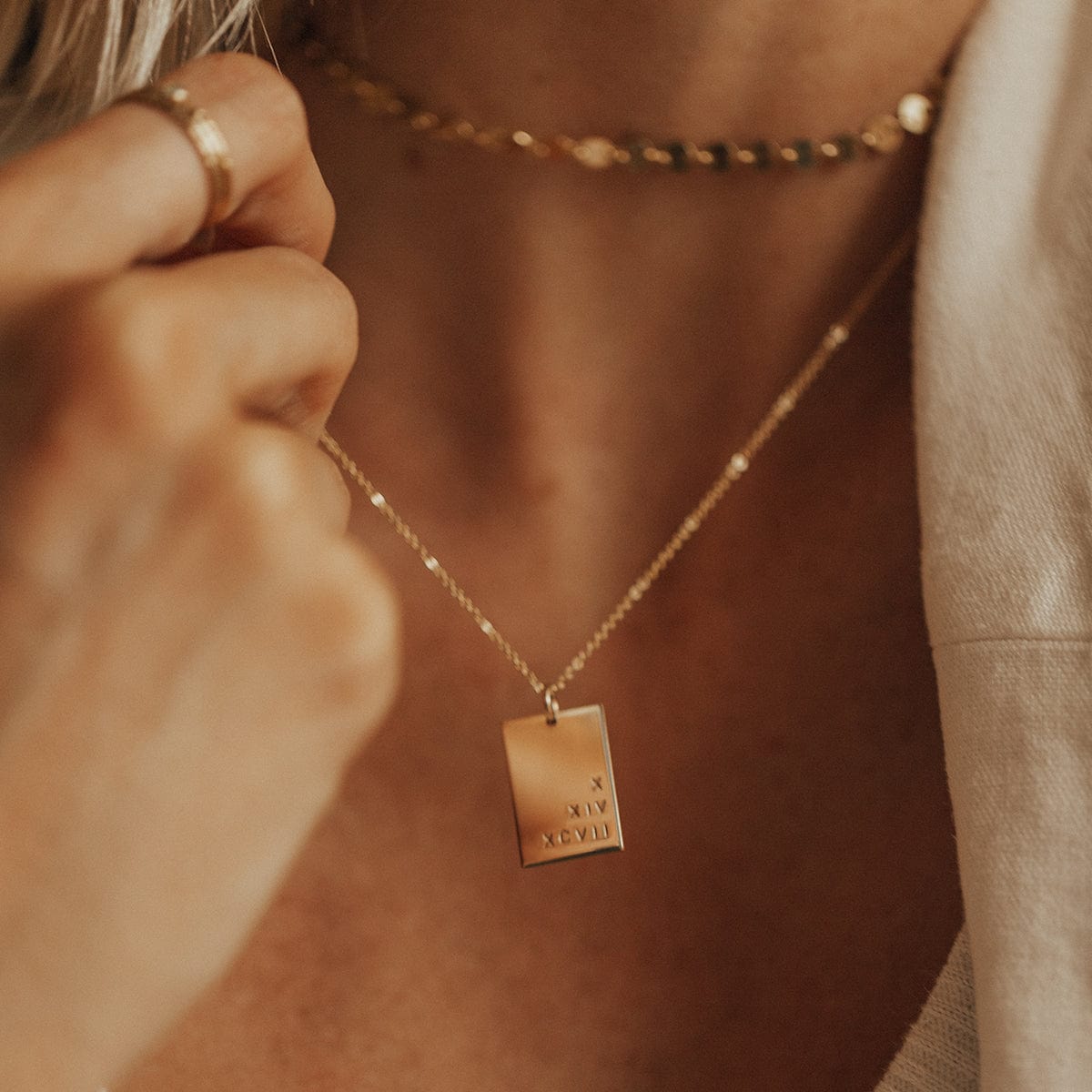 Lennon Rectangle Necklace - Image 2