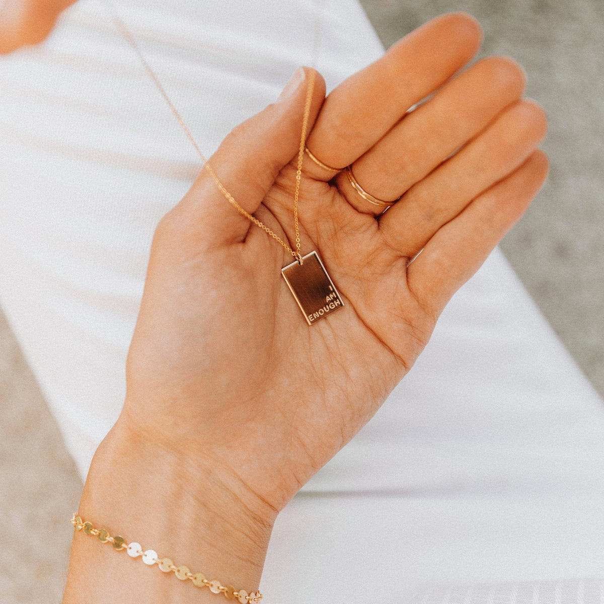 Lennon Rectangle Necklace - Image 4