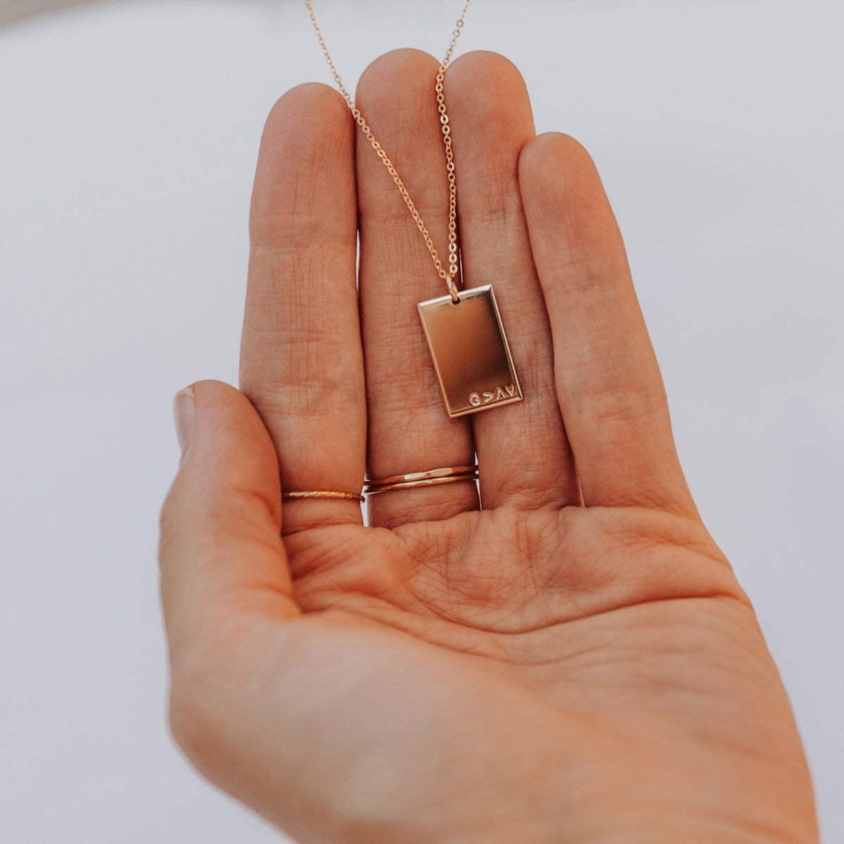 Lennon Rectangle Necklace - Image 8