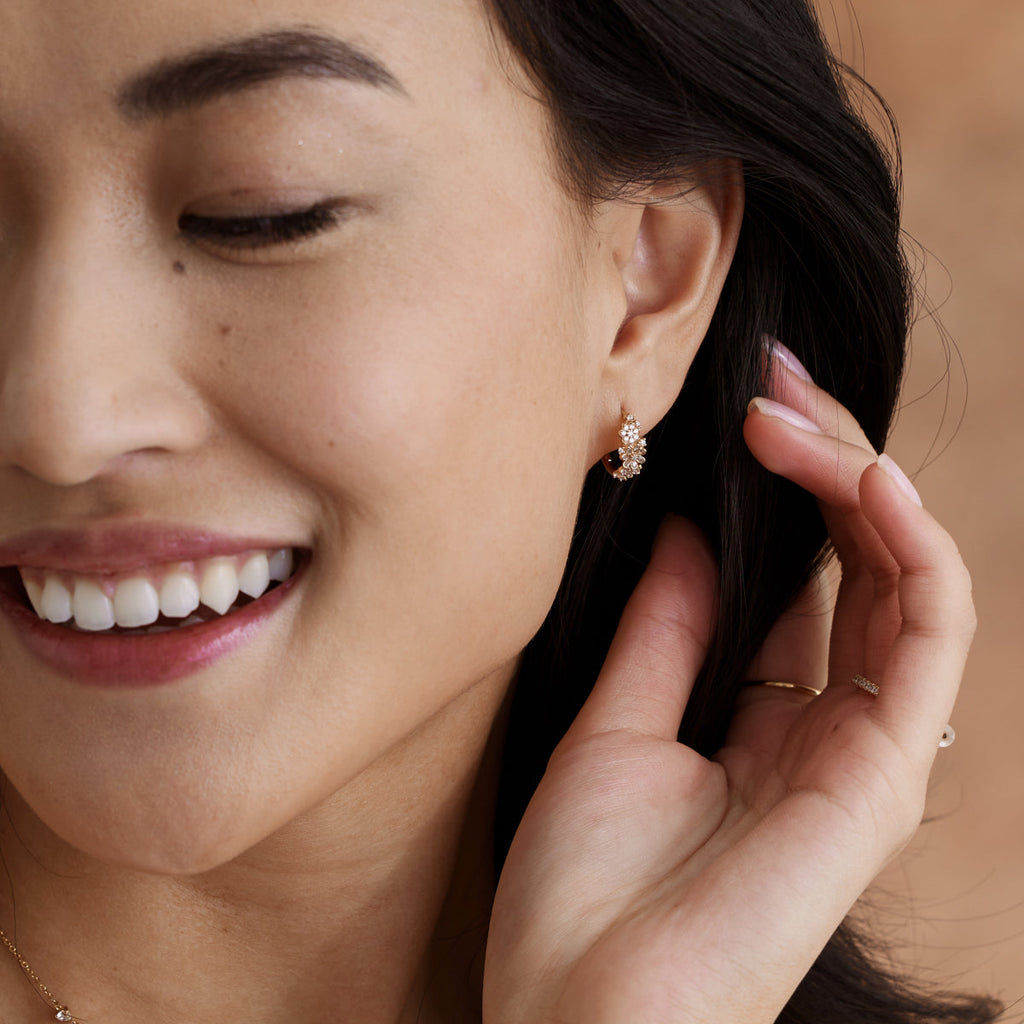 Flora Luxe Huggie Hoop Earrings - Image 4