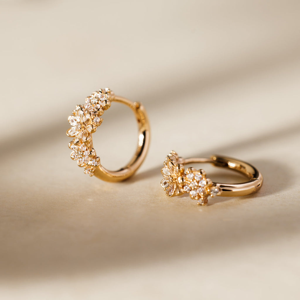 Flora Luxe Huggie Hoop Earrings - Image 3