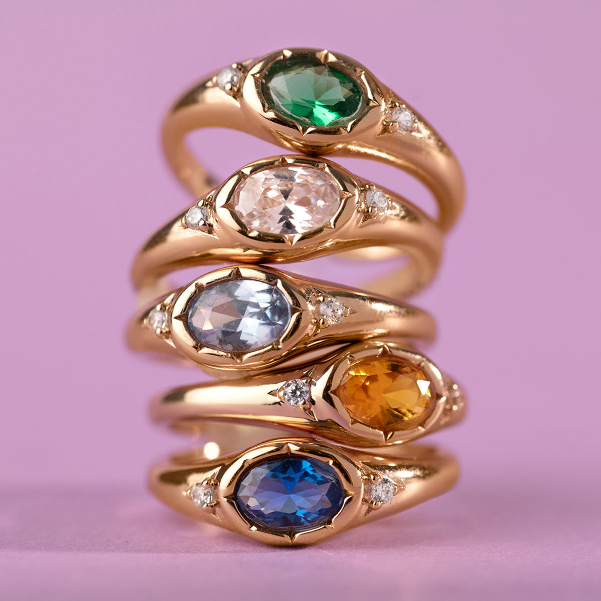 November Oval Birthstone Signet Ring - Image 3