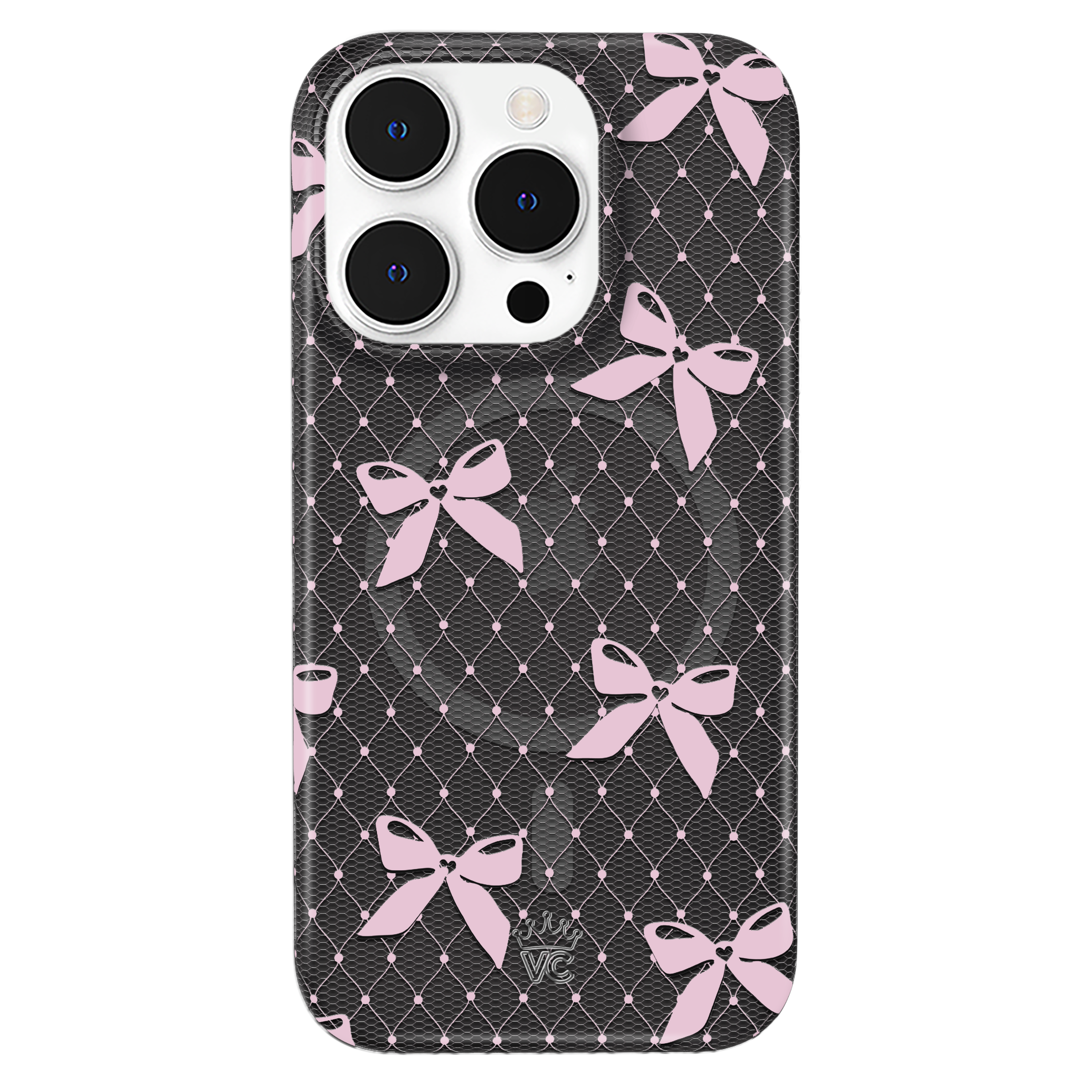 Lacy Pink Bows iPhone Case