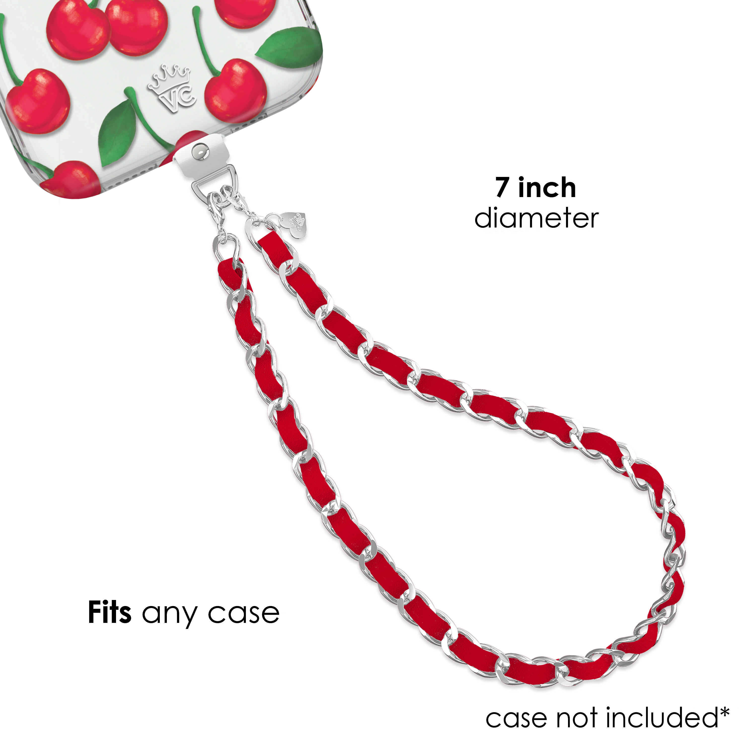 Red Leather Chain Phone Charm