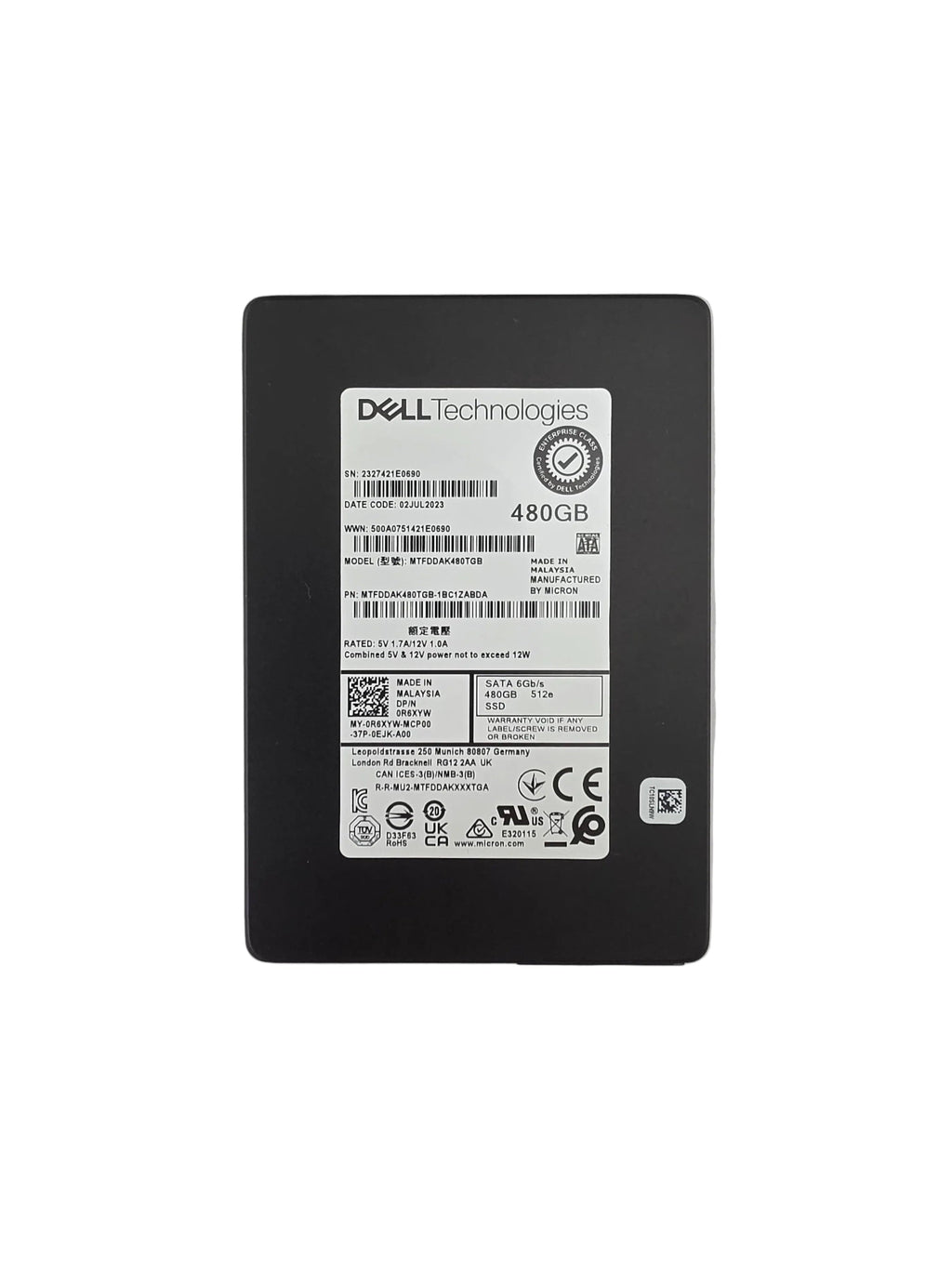 Dell SSD SATA3 2.5" 480GB TLC Mixed Use 6GBPS