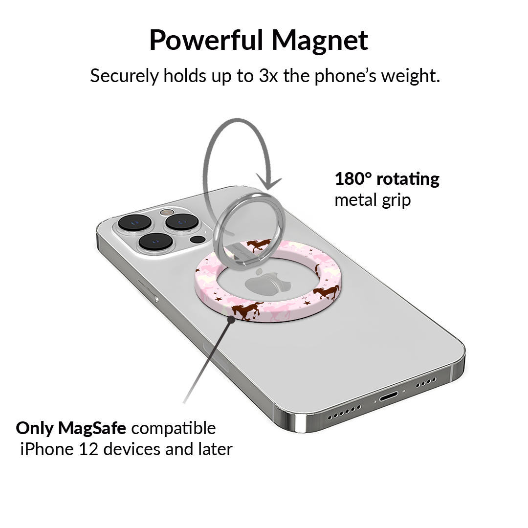 Pink Pony Glitter MagSafe Grip Ring