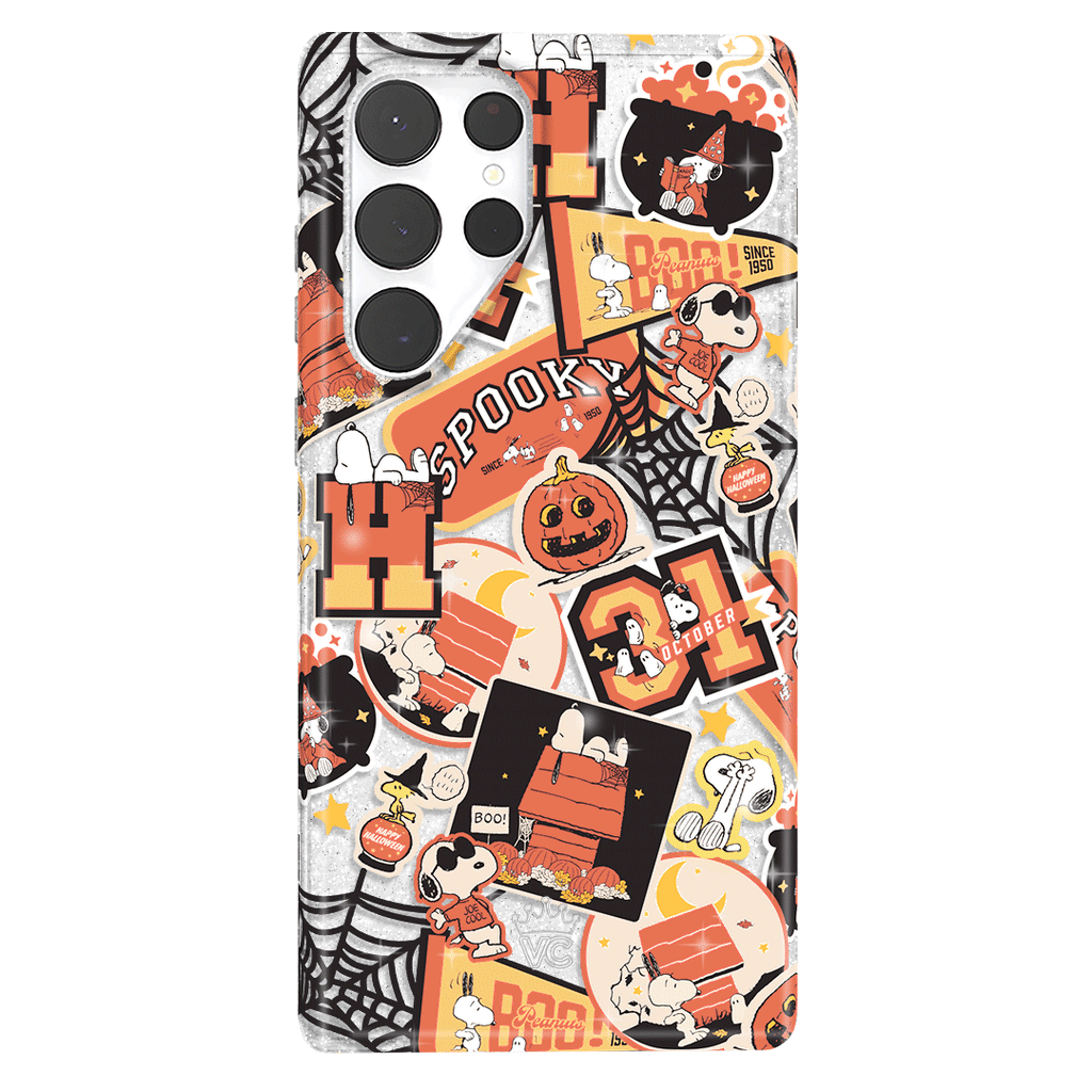 Snoopy Halloween Varsity Glitter Samsung Case