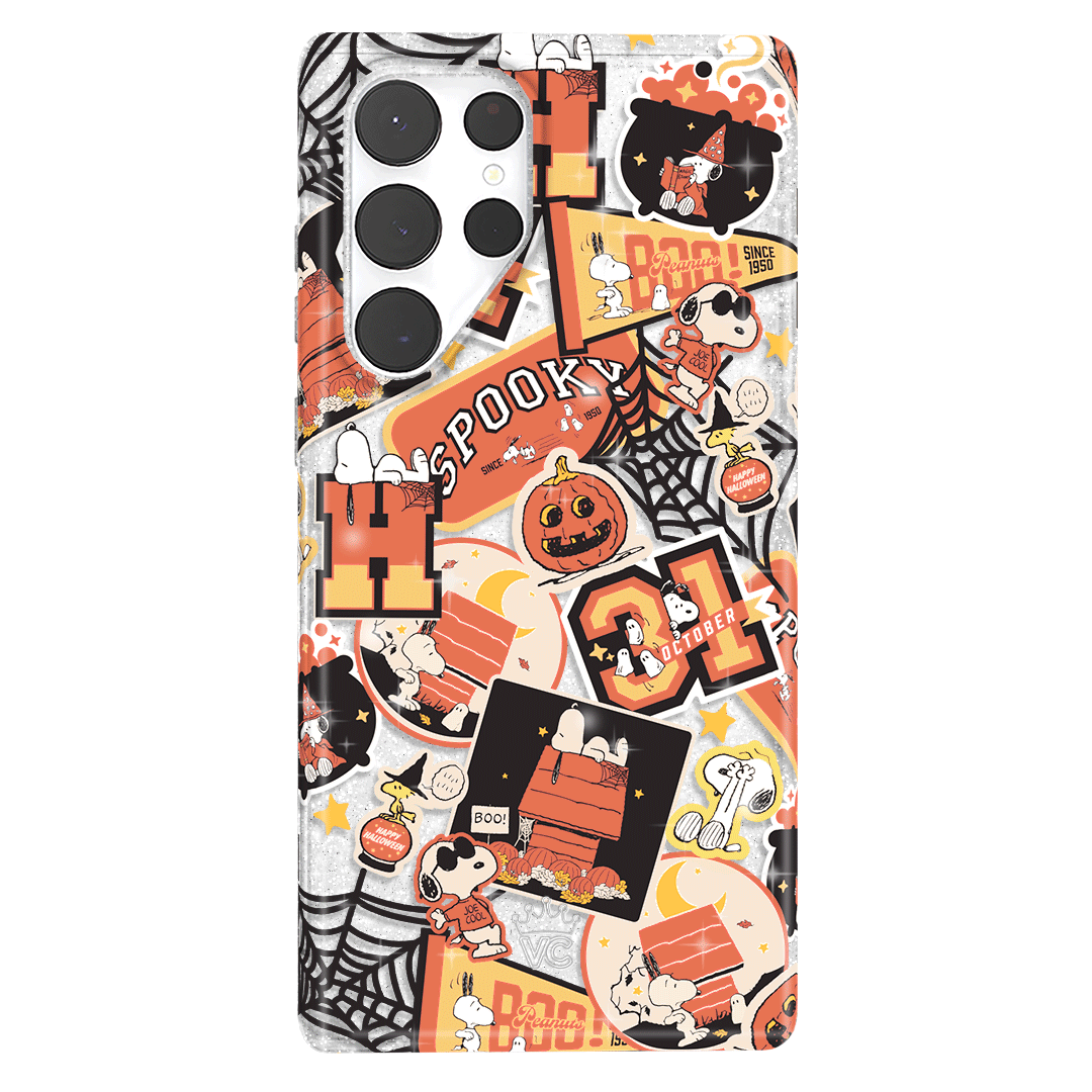 Snoopy Halloween Varsity Glitter Samsung Case