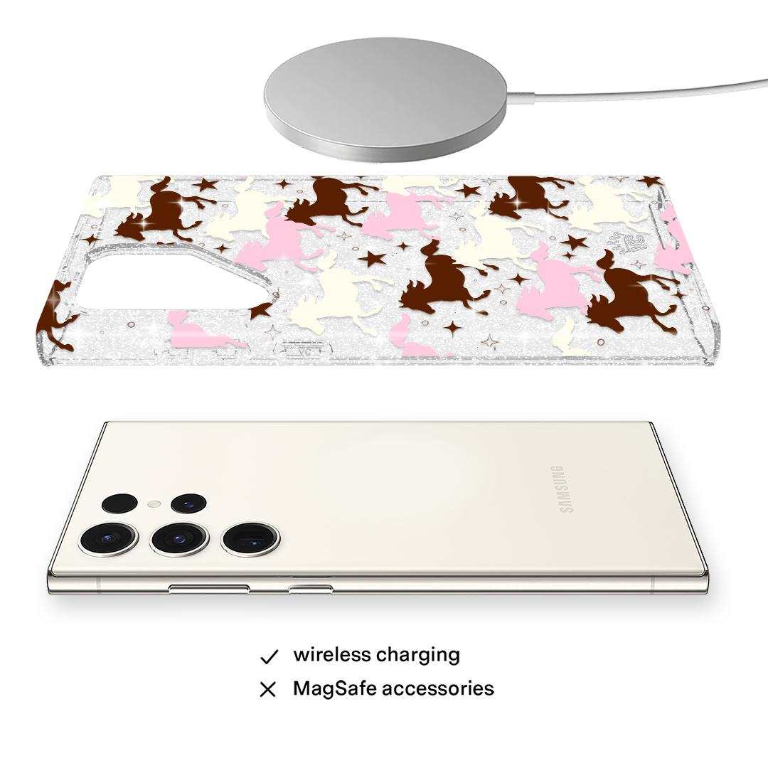 Pink Pony Glitter Samsung Case