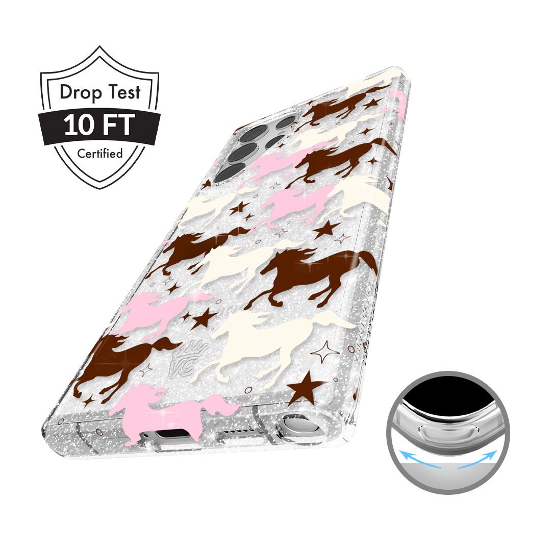 Pink Pony Glitter Samsung Case