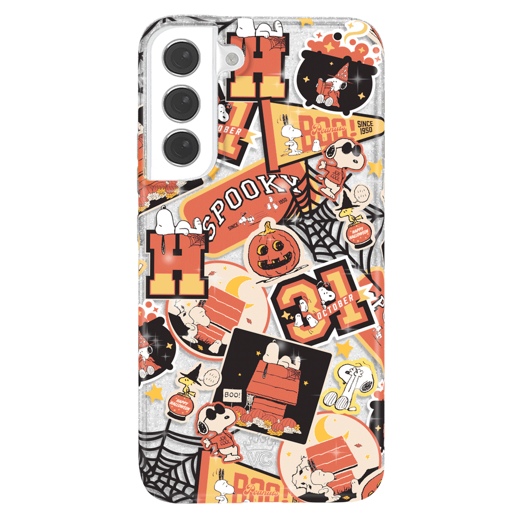 Snoopy Halloween Varsity Glitter Samsung Case