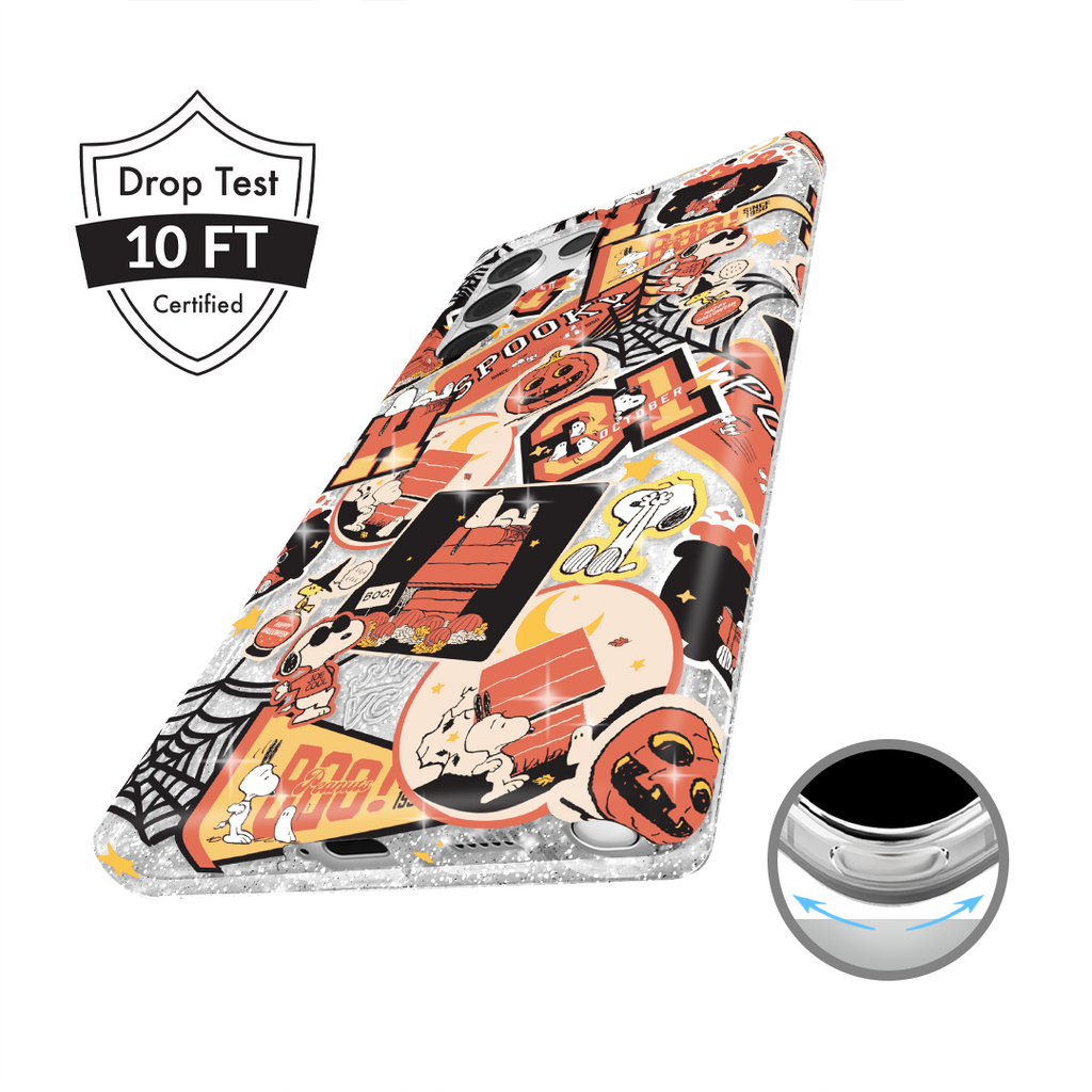 Snoopy Halloween Varsity Glitter Samsung Case