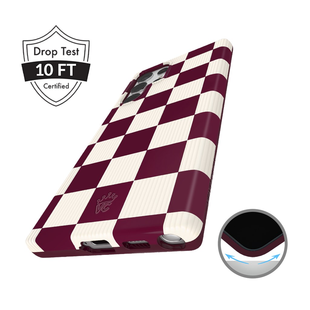 Burgundy Vibe Checker Samsung Case