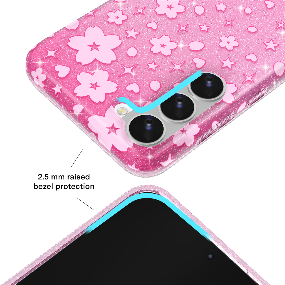 Cherry Blossom Glitter Samsung Case