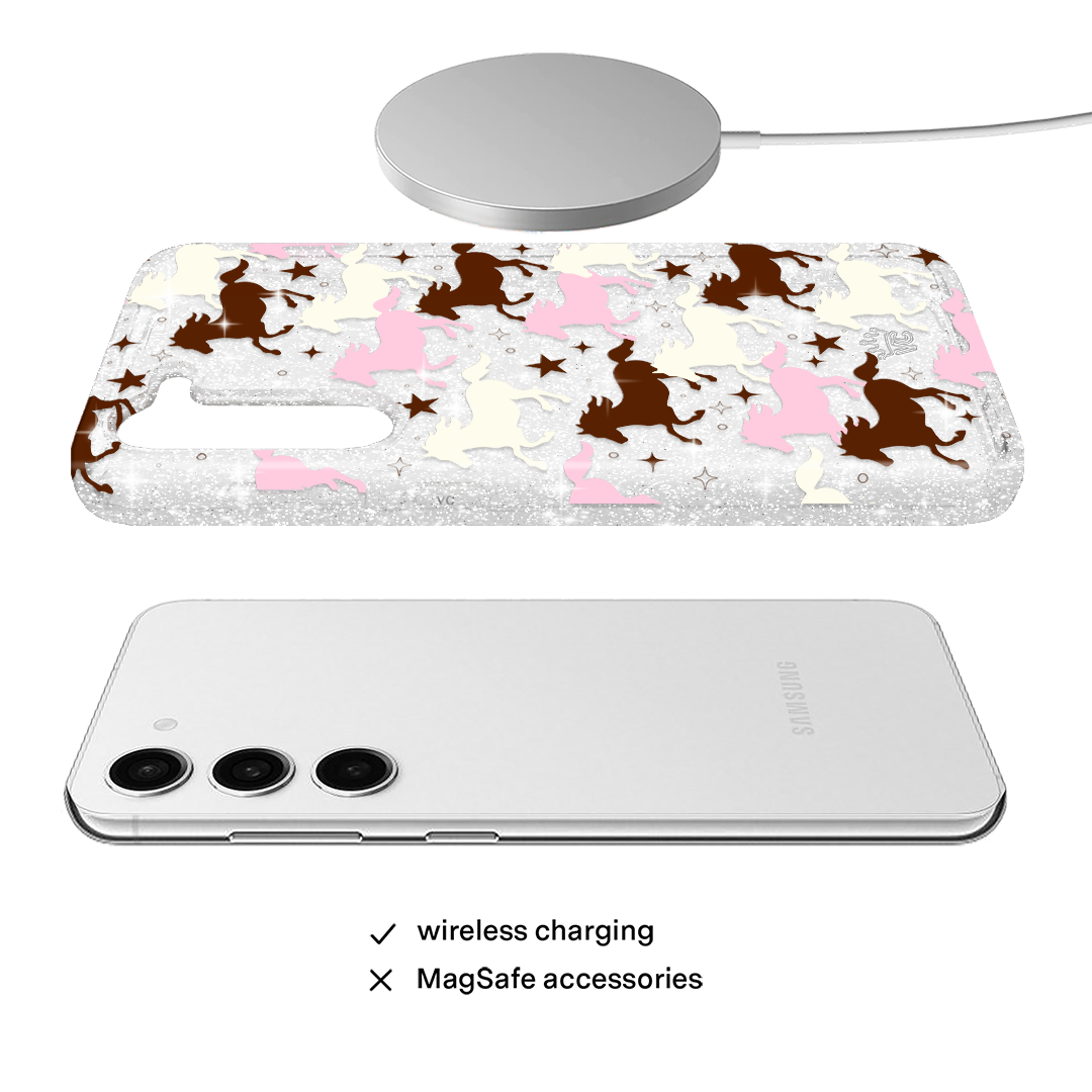 Pink Pony Glitter Samsung Case